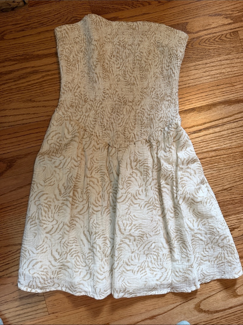 Universal Thread Cream Strapless Textured Mini Dress